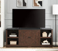 Espresso and Black TV Media Stand with Open Shelves and Closed Cabinets Q41021