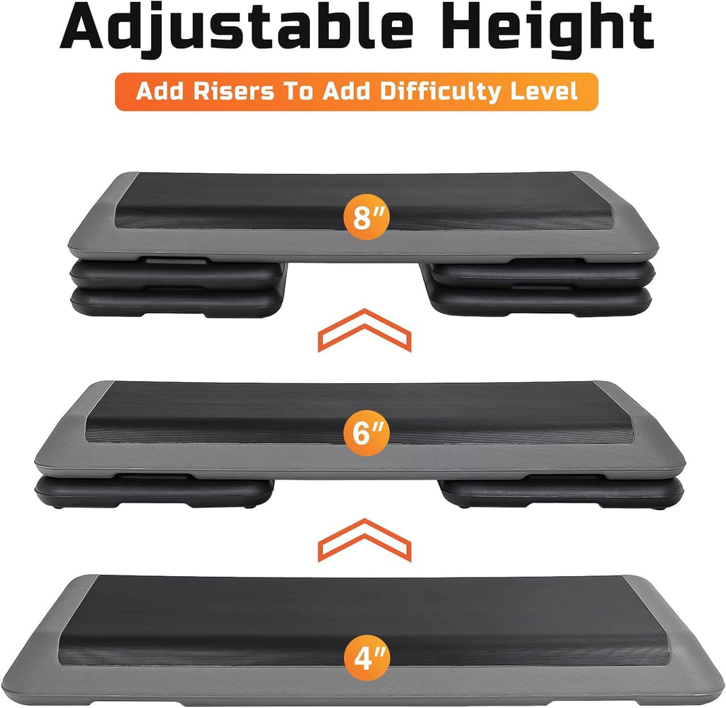 43" Adjustable Exercise Aerobic Step Platform with 4 Removable Risers R497562