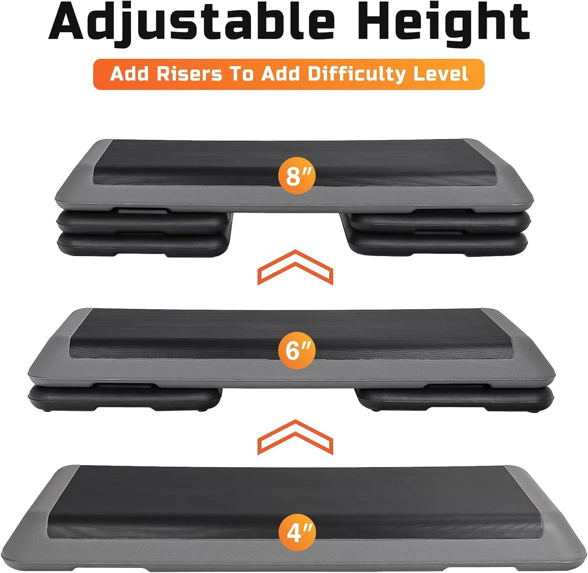 43" Adjustable Exercise Aerobic Step Platform with 4 Removable Risers R497562