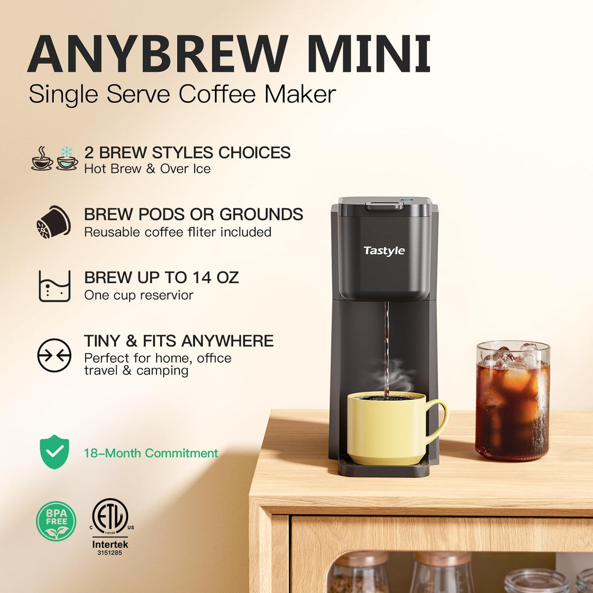Mini Single Serve Hot and Iced Coffee Maker S62148