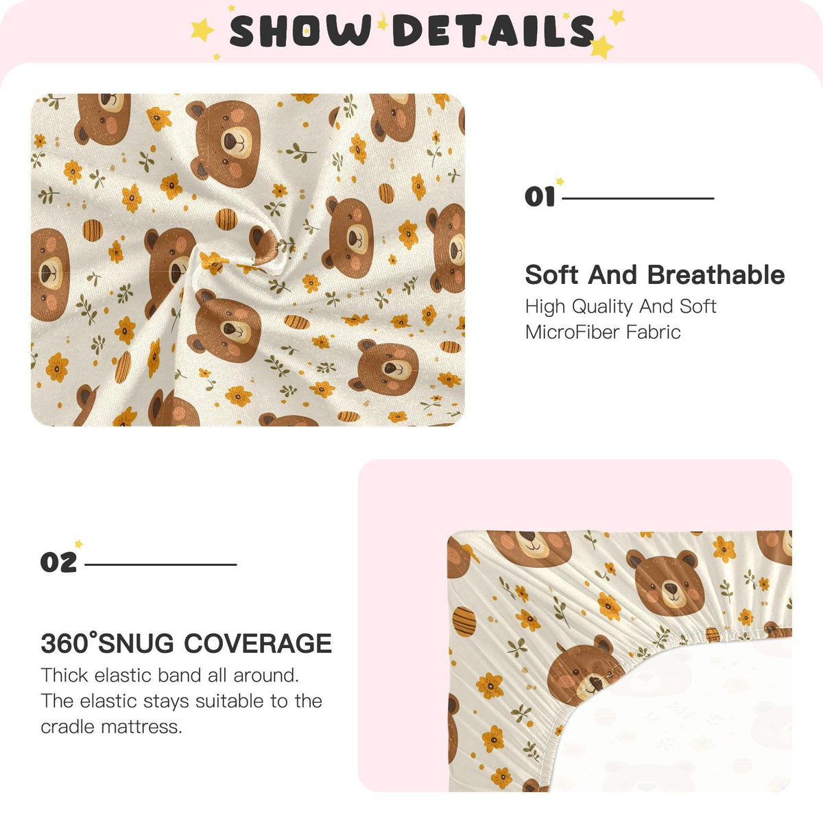 Soft Breathable Microfiber Crib Sheet I85733
