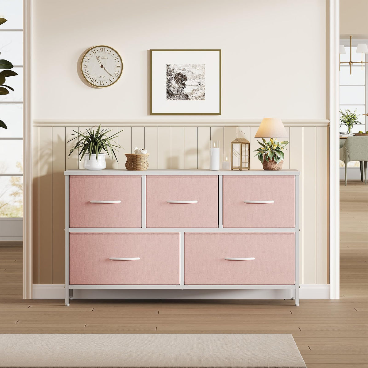 Pink 5 Drawer Dresser D174