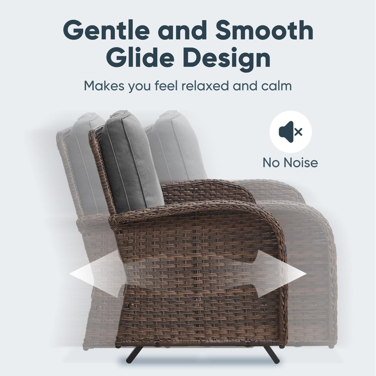 Brown 2 Seater Wicker Outdoor Glider Bench W206