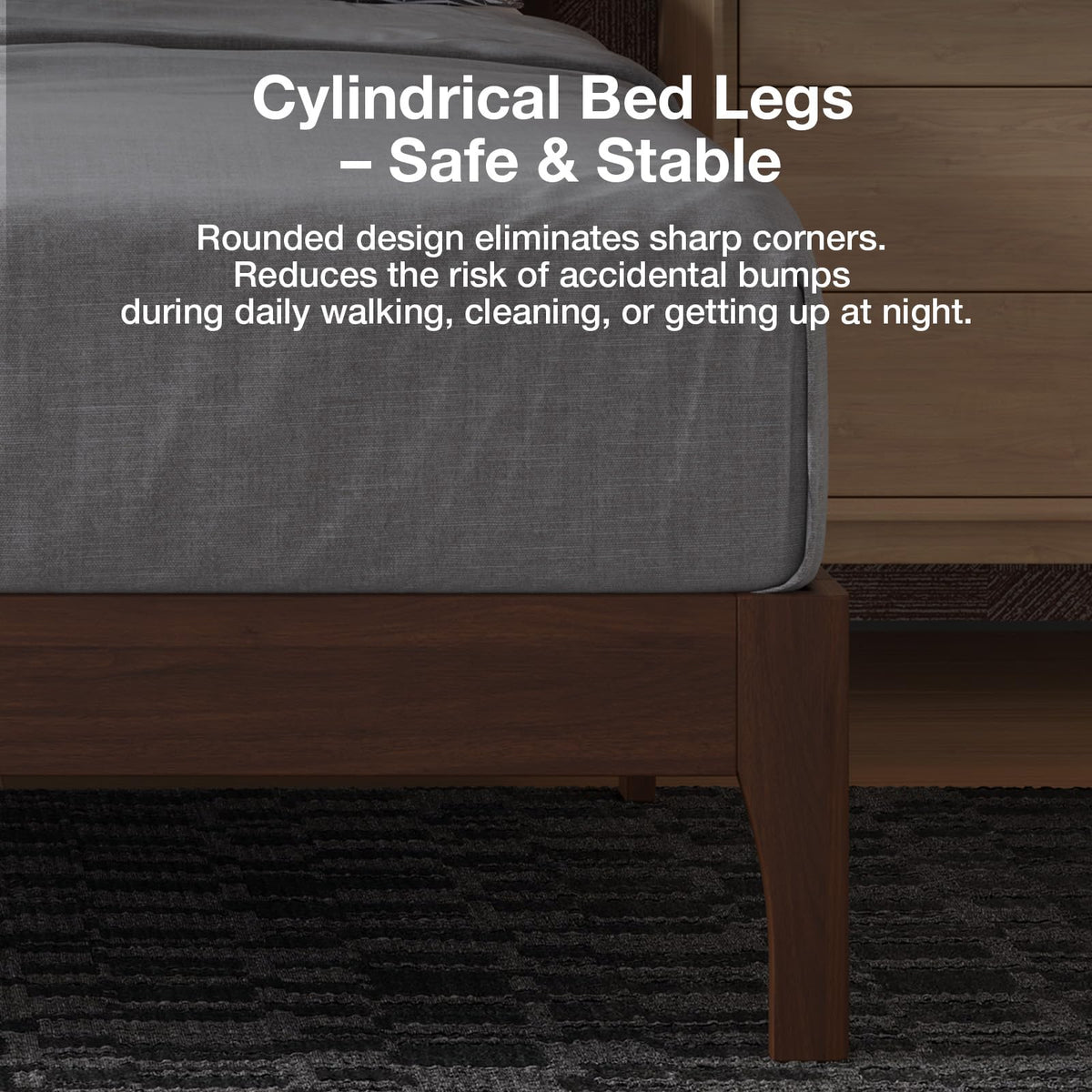 Queen Size Upholstered Bed Frame with Adjustable Headboard R5489