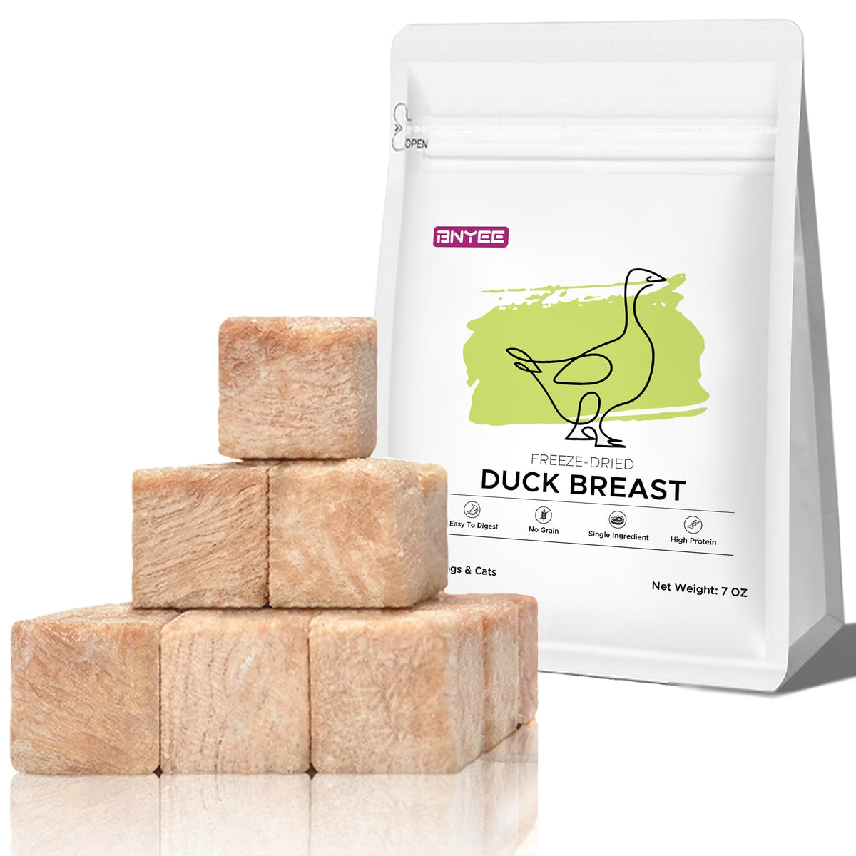 7 OZ Freeze Dried Duck Breast Dog Cat Treats E345335