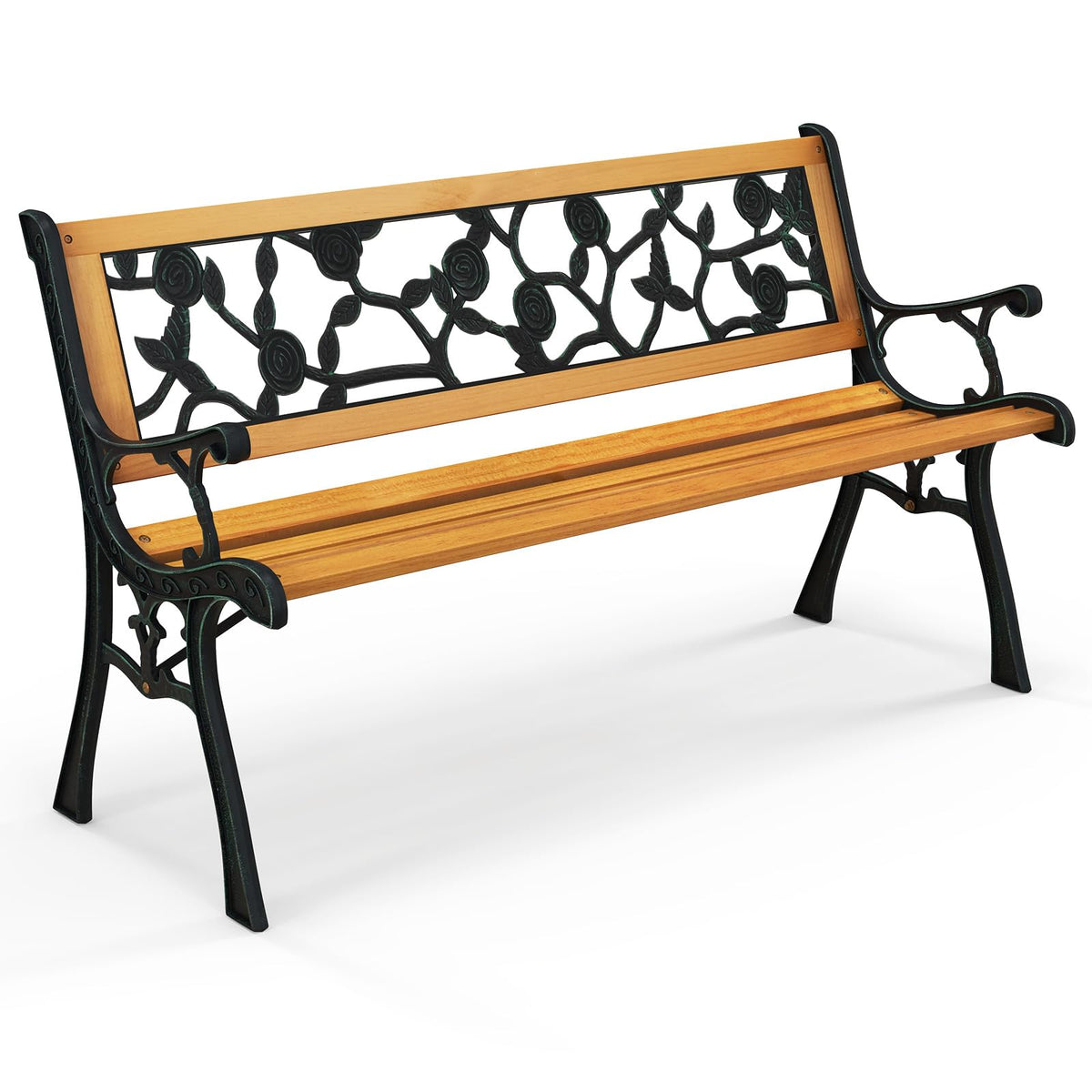 Iron Hardwood Garden Bench E4061