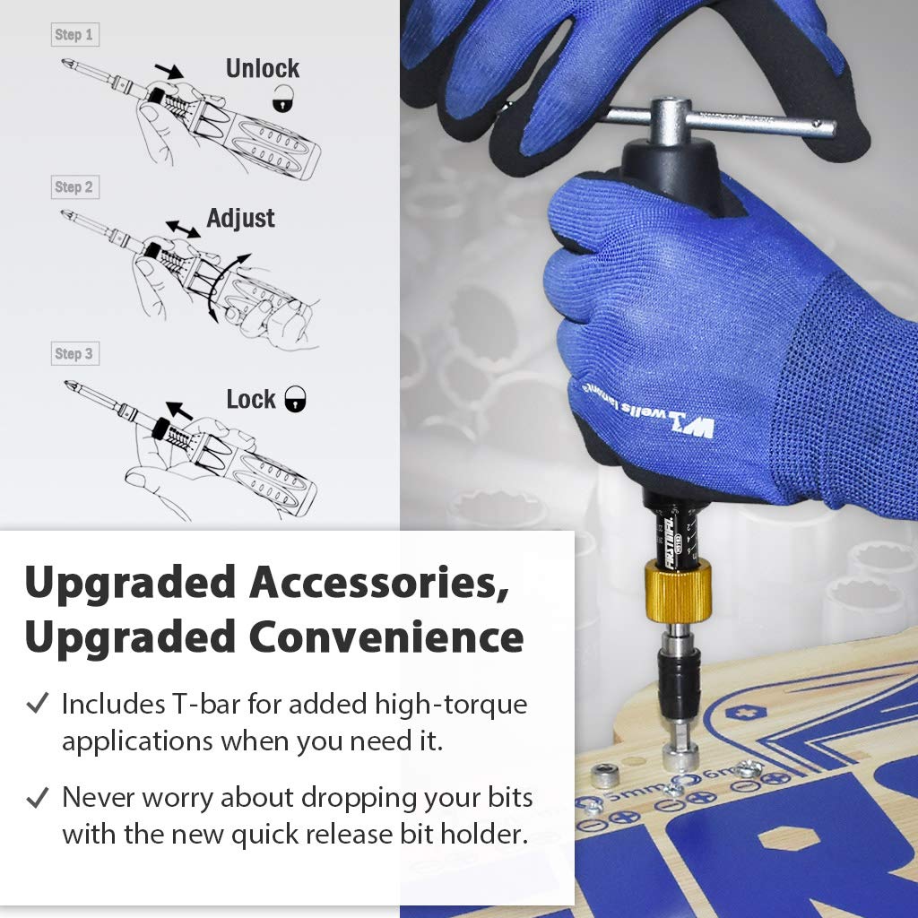 Precision Certified Torque Screwdriver 1-6 Nm with 1/4 Inch Hex Bit Holder M779762