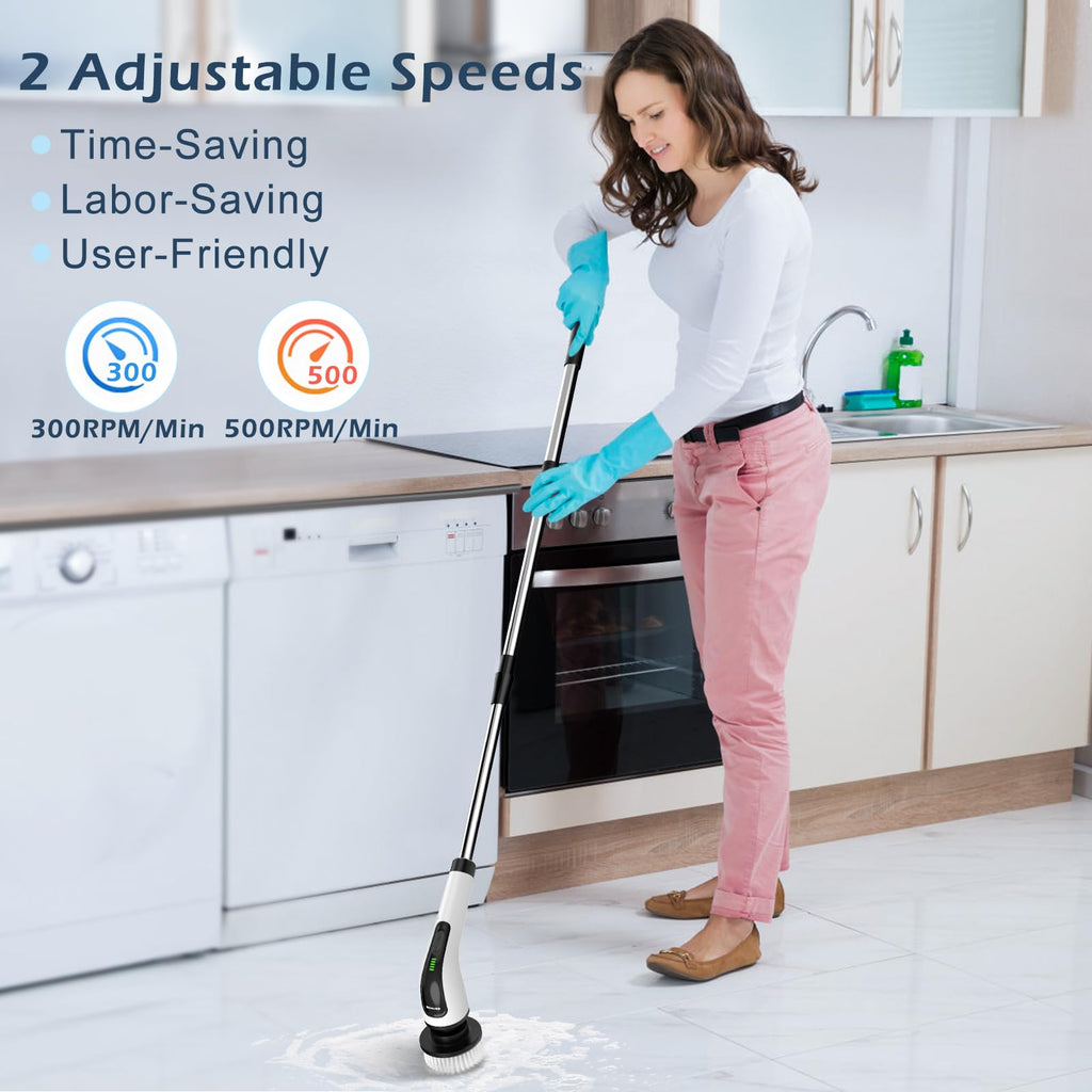 Electric Spin Scrubber with Long Handle E839144