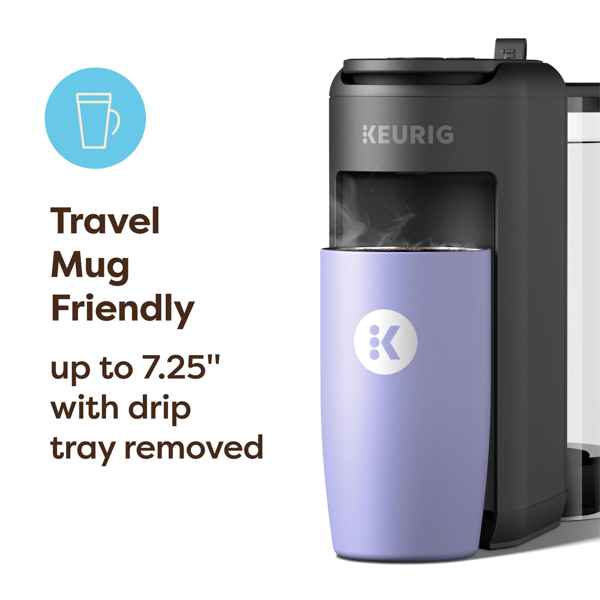 Single-Serve K-Cup Pod Coffee Maker, 3 Cup Sizes, 50 oz Removable Reservoir, Matte Black B685157