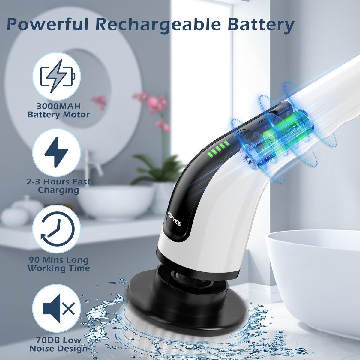 Electric Spin Scrubber with Long Handle E839144