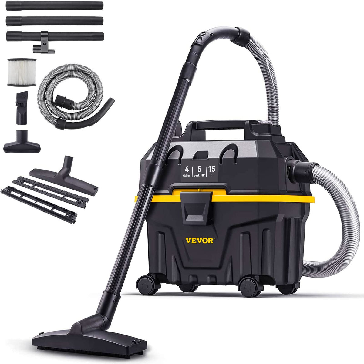 4 Gallon 5.0 Peak HP Wet and Dry Shop Vac Y82789