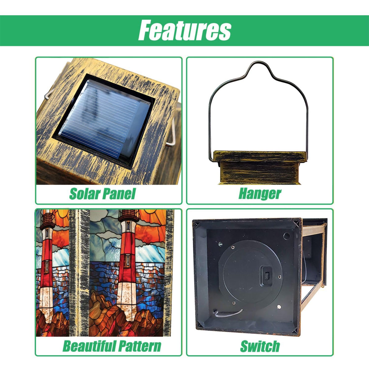 Solar Powered Waterproof Hanging Lantern B631311