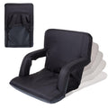Portable Reclining Folding Stadium Seat with Back Support, Black D270697