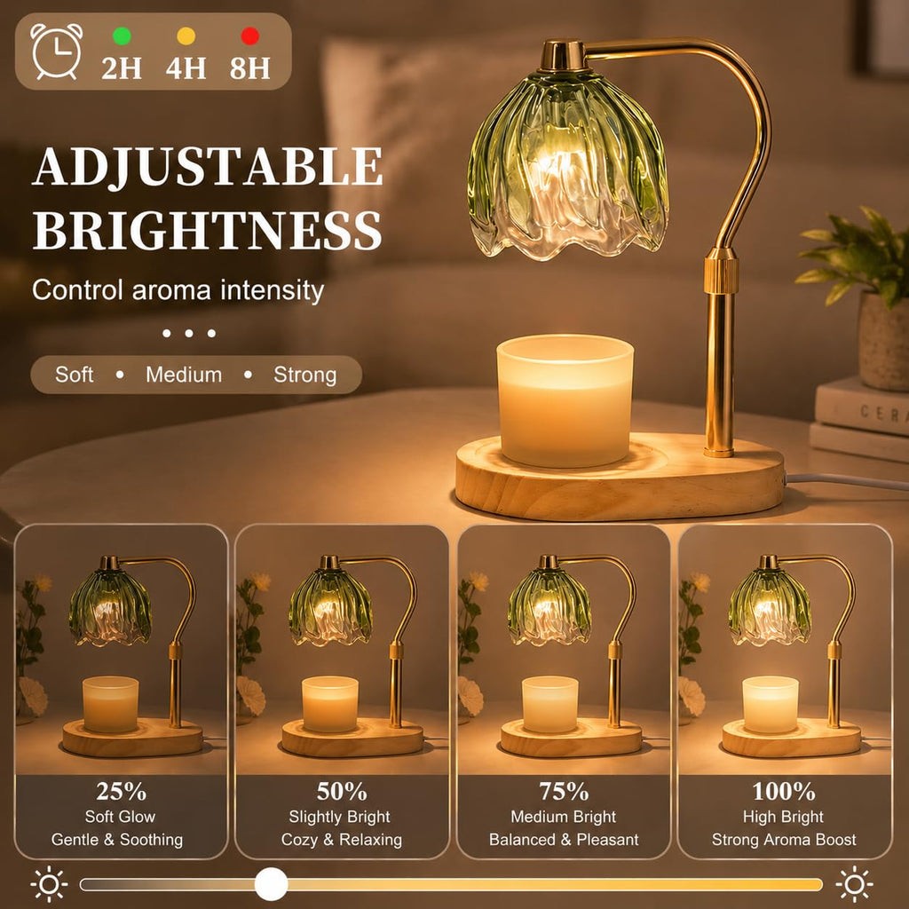 Green Dimmable Candle Warmer Lamp with Timer D2512