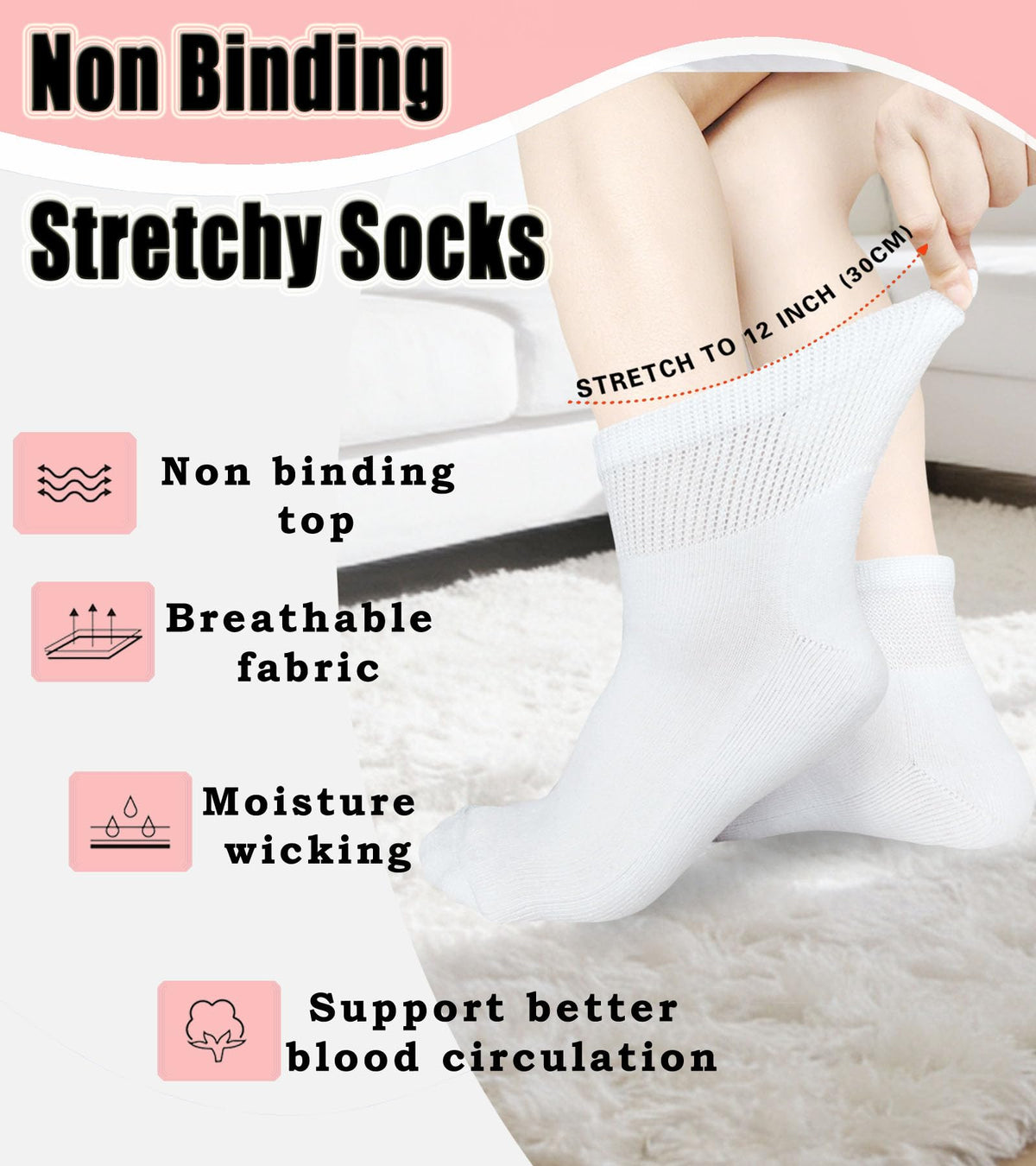 Non Binding Ankle Socks 6 Pairs P495044