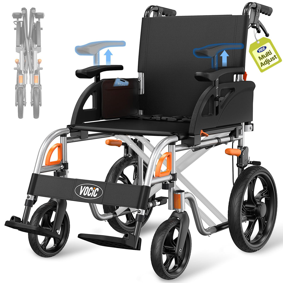 Lightweight Foldable Transport Wheelchair Q44041