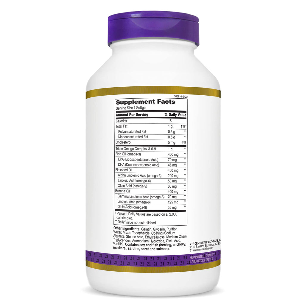 Omega 3-6-9 Softgels, 180 Count V8505