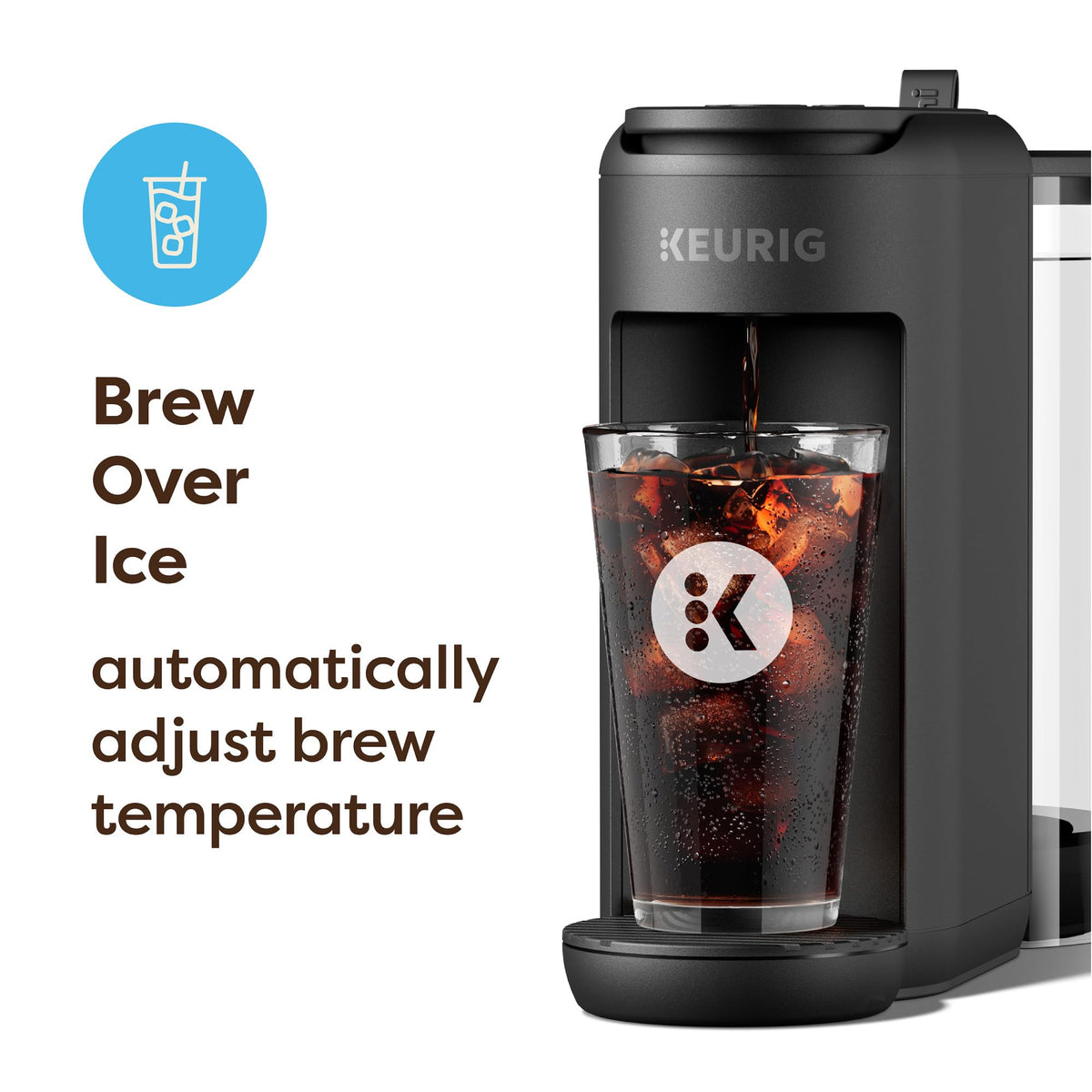 Single-Serve K-Cup Pod Coffee Maker, 3 Cup Sizes, 50 oz Removable Reservoir, Matte Black B685157