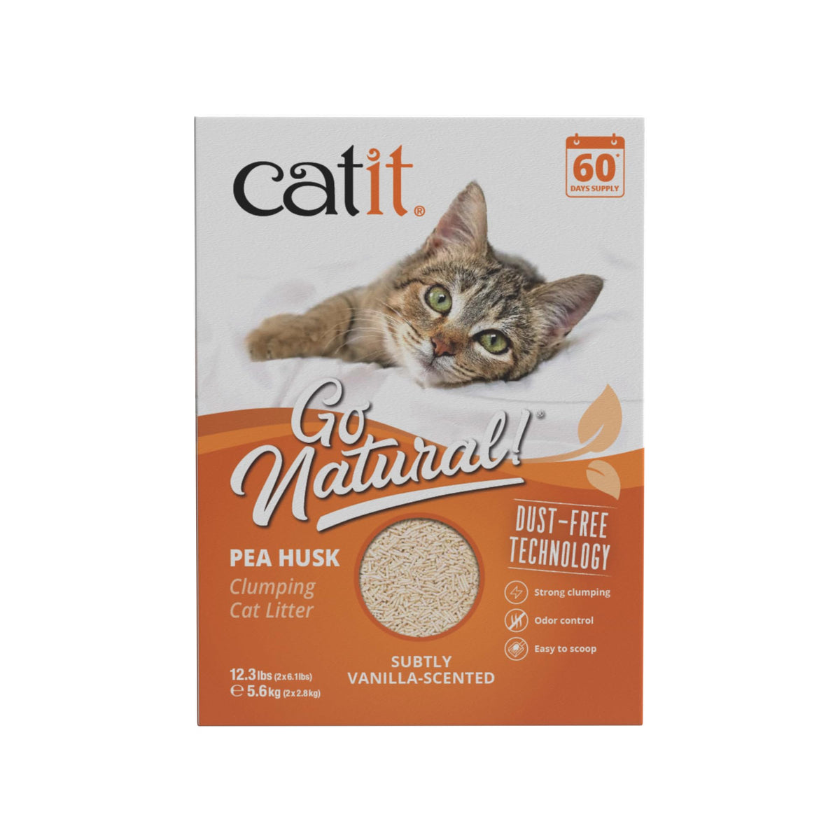 Pea Husk Clumping Cat Litter 12.3 lb Pack of 2 X310
