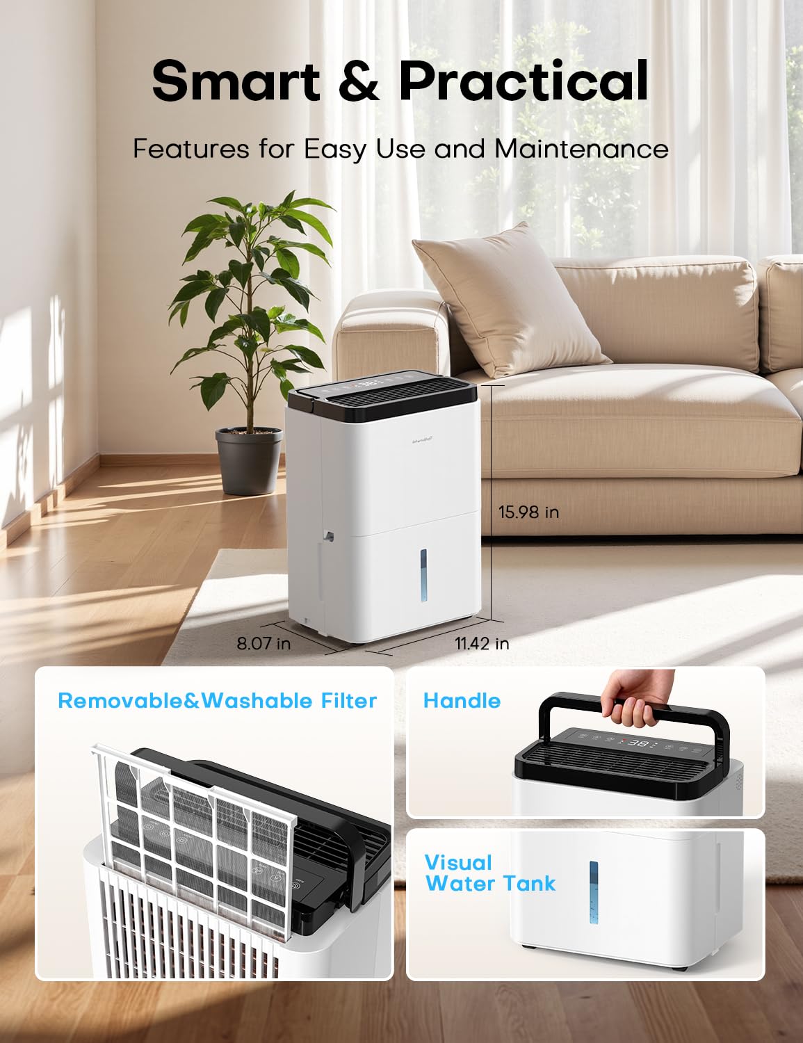 35 Pints Dehumidifier with Drain Hose S210