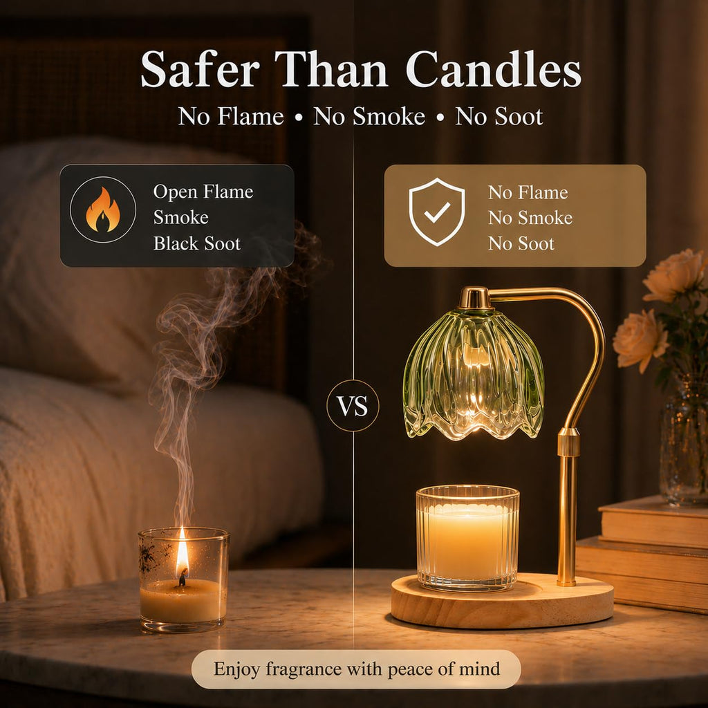 Green Dimmable Candle Warmer Lamp with Timer D2512