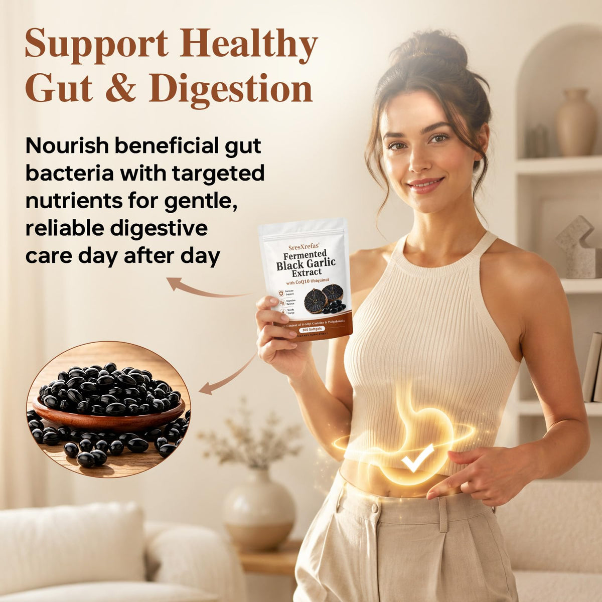 Black Garlic Extract with CoQ10, 300 Softgels H335