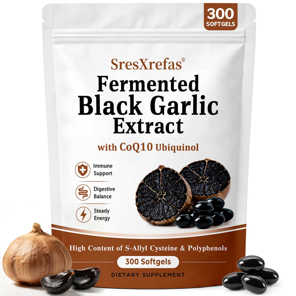 Black Garlic Extract with CoQ10, 300 Softgels H335