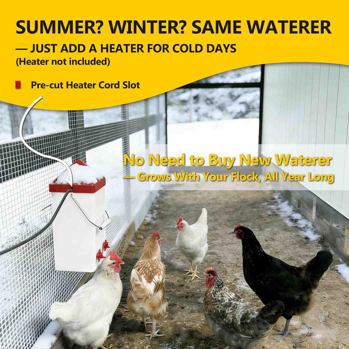 PVC Hanging Chicken Waterer with Hook, 1 Gal W991