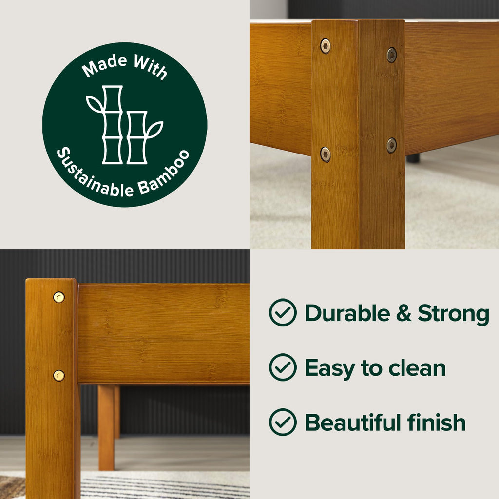 14 Inch Bamboo Platform Bed Frame, Queen E9743
