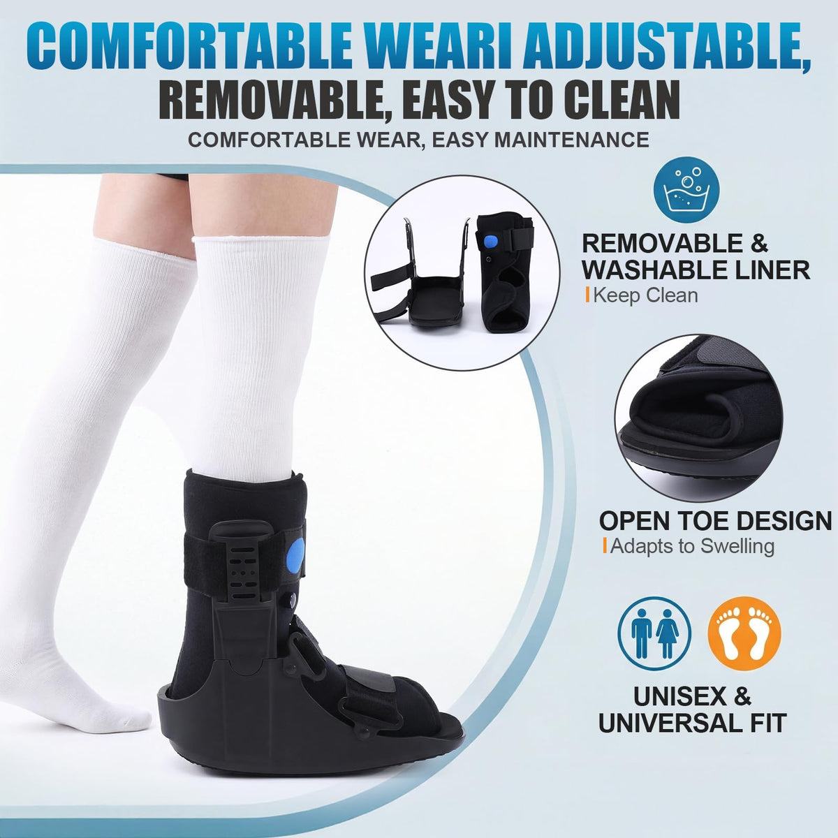 Inflatable Walker Fracture Boot with Replacement Sock Liner (Medium) N677