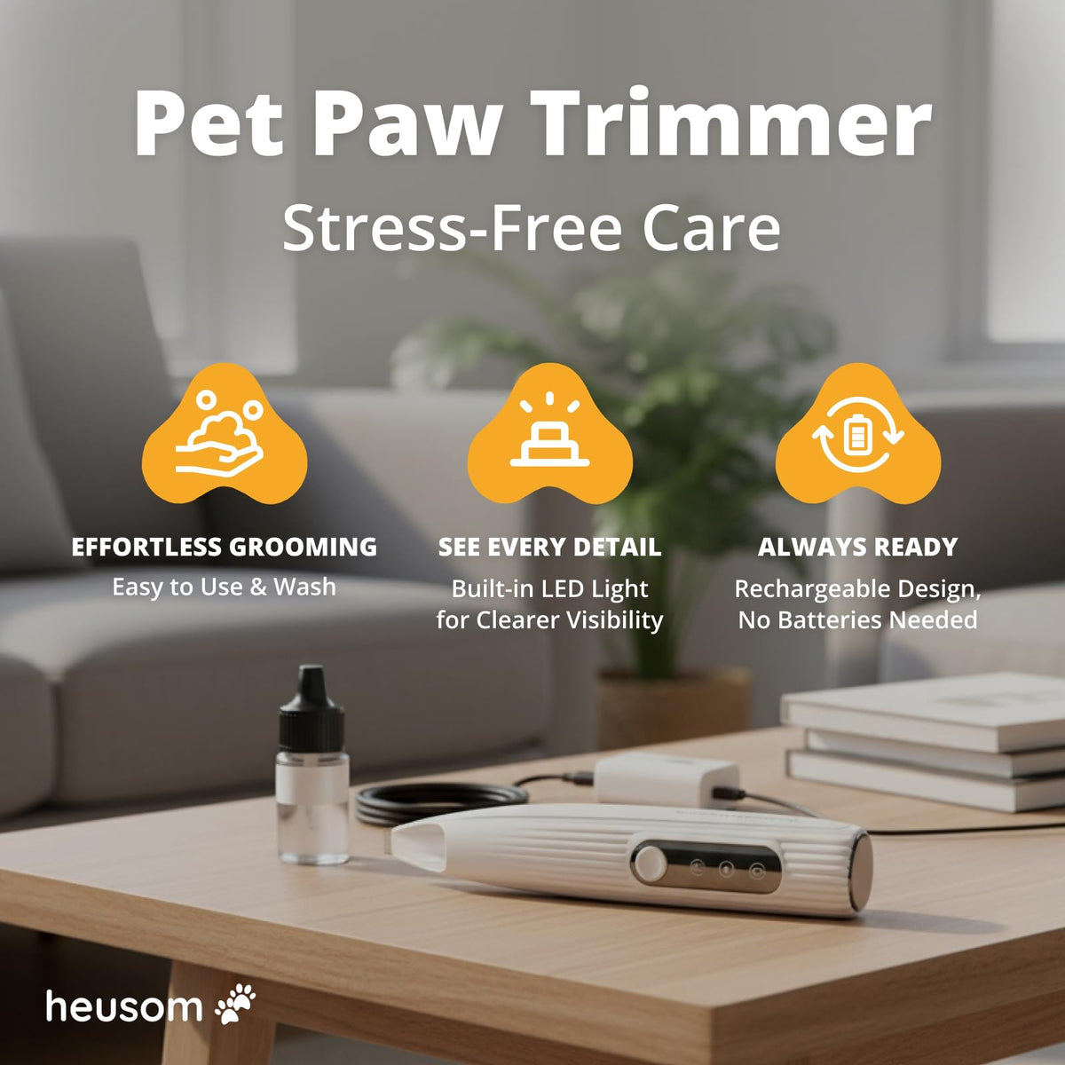 Pet Nail Grinder + Replacement Drum Grinders (3 pcs) + Pet Paw Trimmer F540