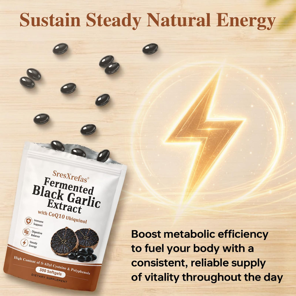 Black Garlic Extract with CoQ10, 300 Softgels H335