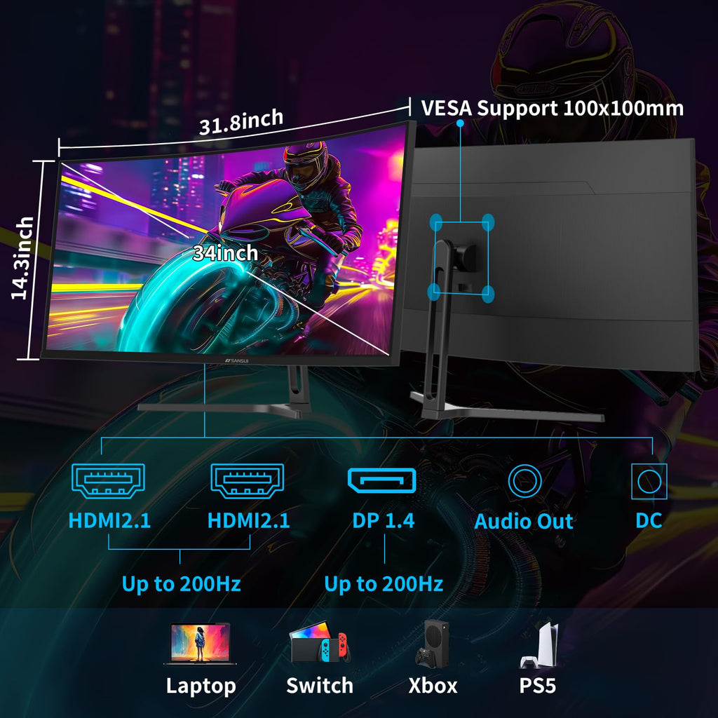 34-Inch Curved Ultrawide Gaming Monitor M36814