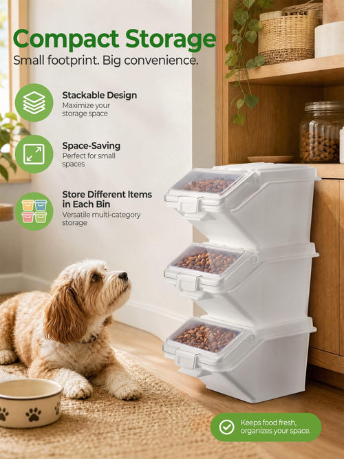 3 Pack Dog Food Storage Container with Scoop V74471