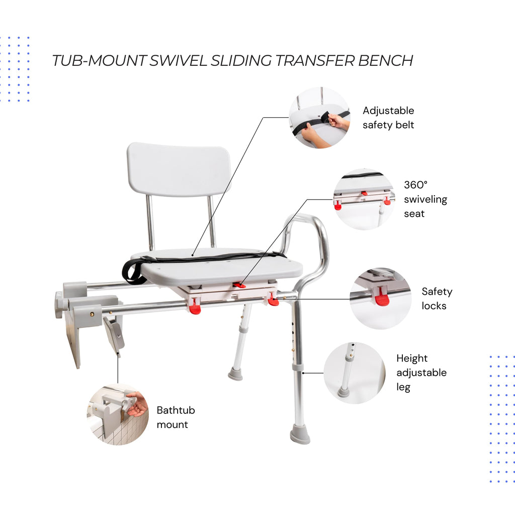 Sliding Tub Transfer Bench with Swivel Seat M951