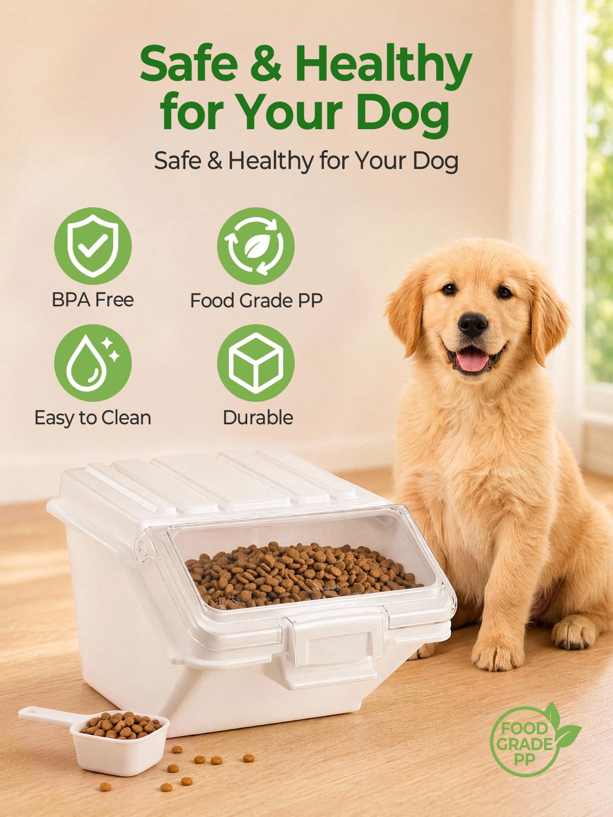 3 Pack Dog Food Storage Container with Scoop V74471
