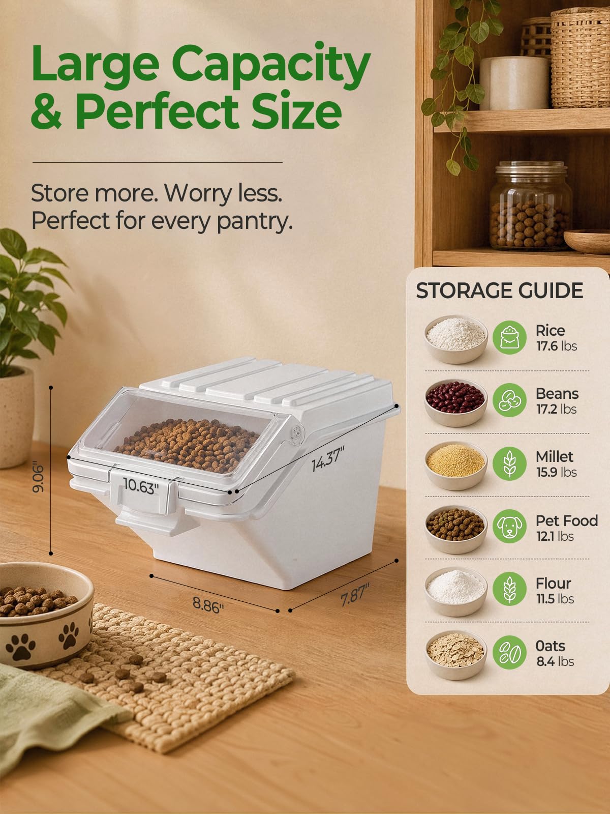 3 Pack Dog Food Storage Container with Scoop V74471