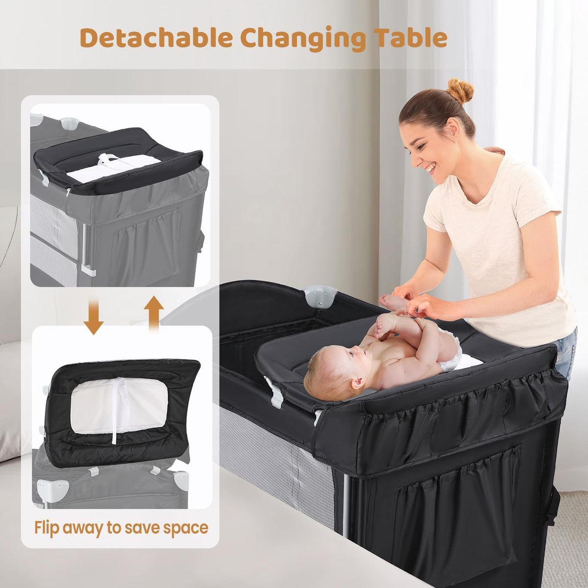 5-in-1 Pack and Play with Bassinet, Changing Table and Portable Crib N395971