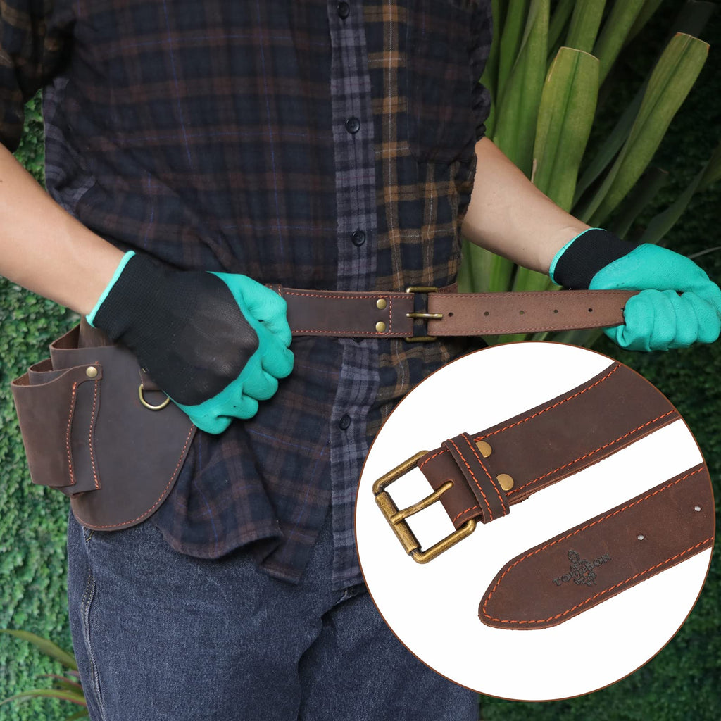 Leather 3 Pockets Adjustable Tool Belt Bag W11530