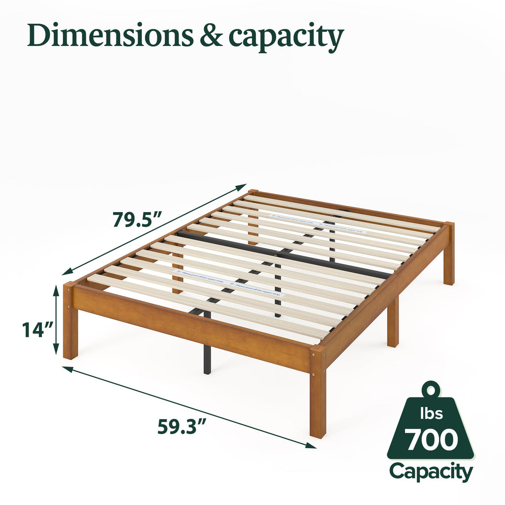 14 Inch Bamboo Platform Bed Frame, Queen E9743
