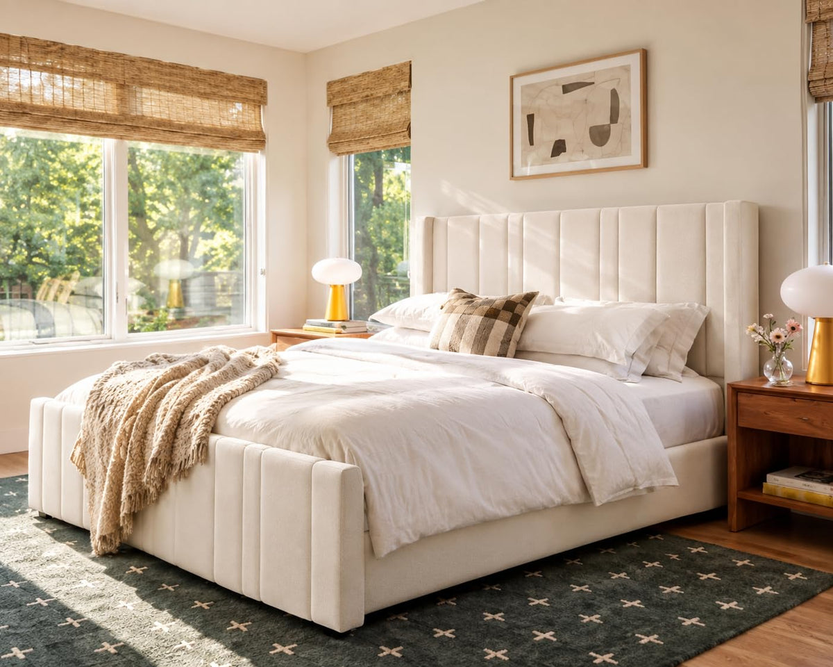 Full Size Velvet Headboard Bed Frame A98576
