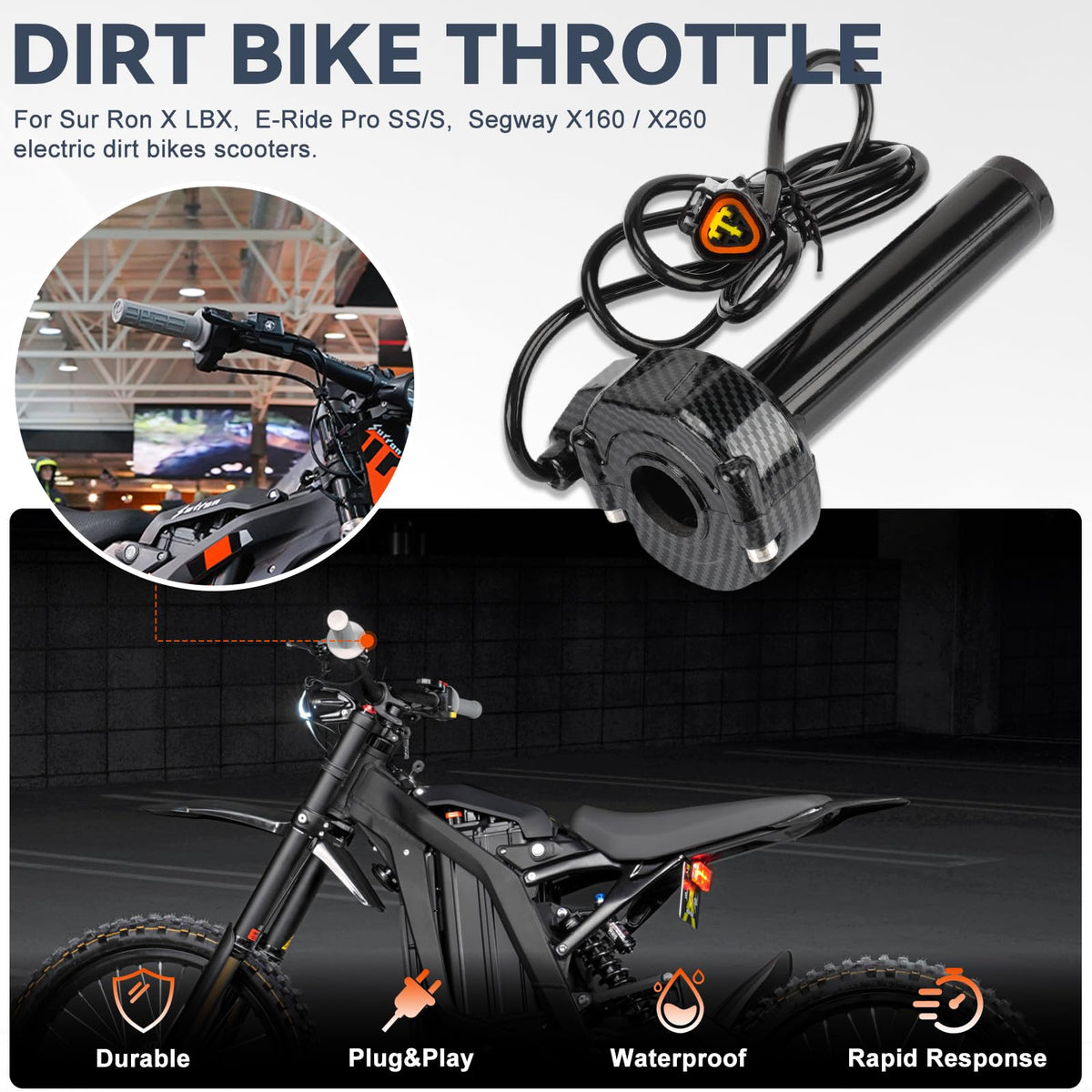 Waterproof Twist Throttle Kit for Electric Dirt Bike I1315