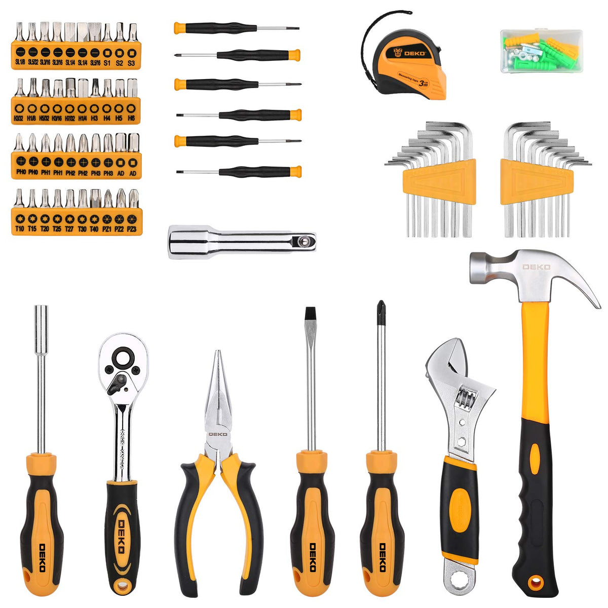 158 Piece Household Hand Tool Kit with Toolbox Storage Case V552561