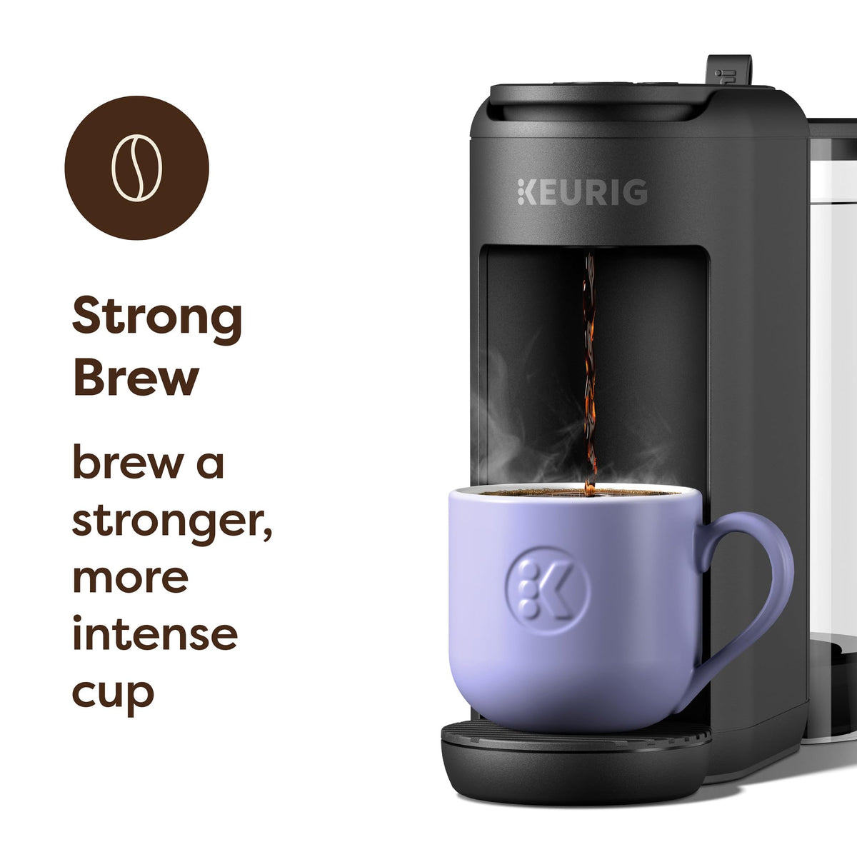 Single-Serve K-Cup Pod Coffee Maker, 3 Cup Sizes, 50 oz Removable Reservoir, Matte Black B685157