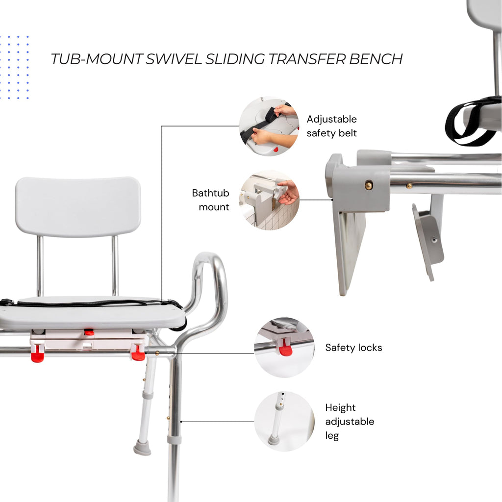Sliding Tub Transfer Bench with Swivel Seat M951