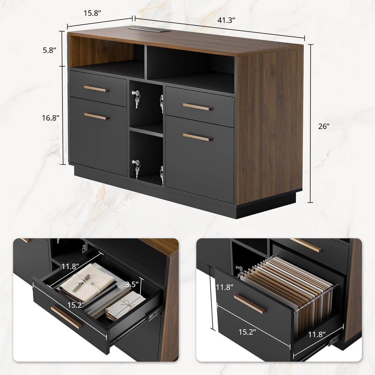4 Drawer File Cabinet with Lock D689
