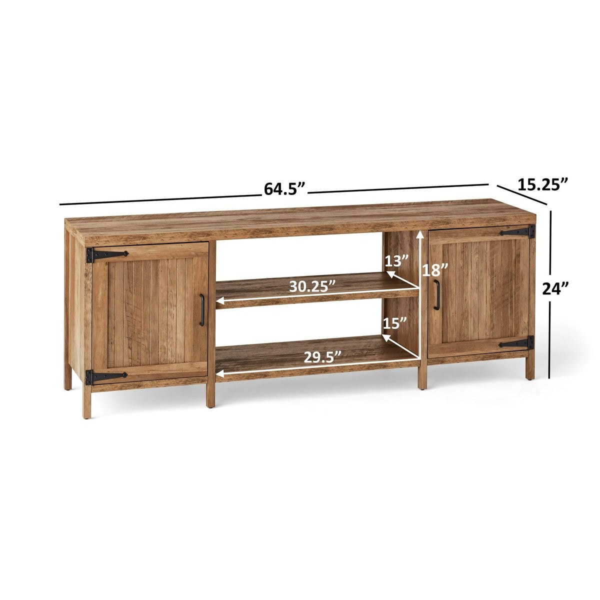 Rustic 70 in TV Stand with 2 Storage Cabinets C615676