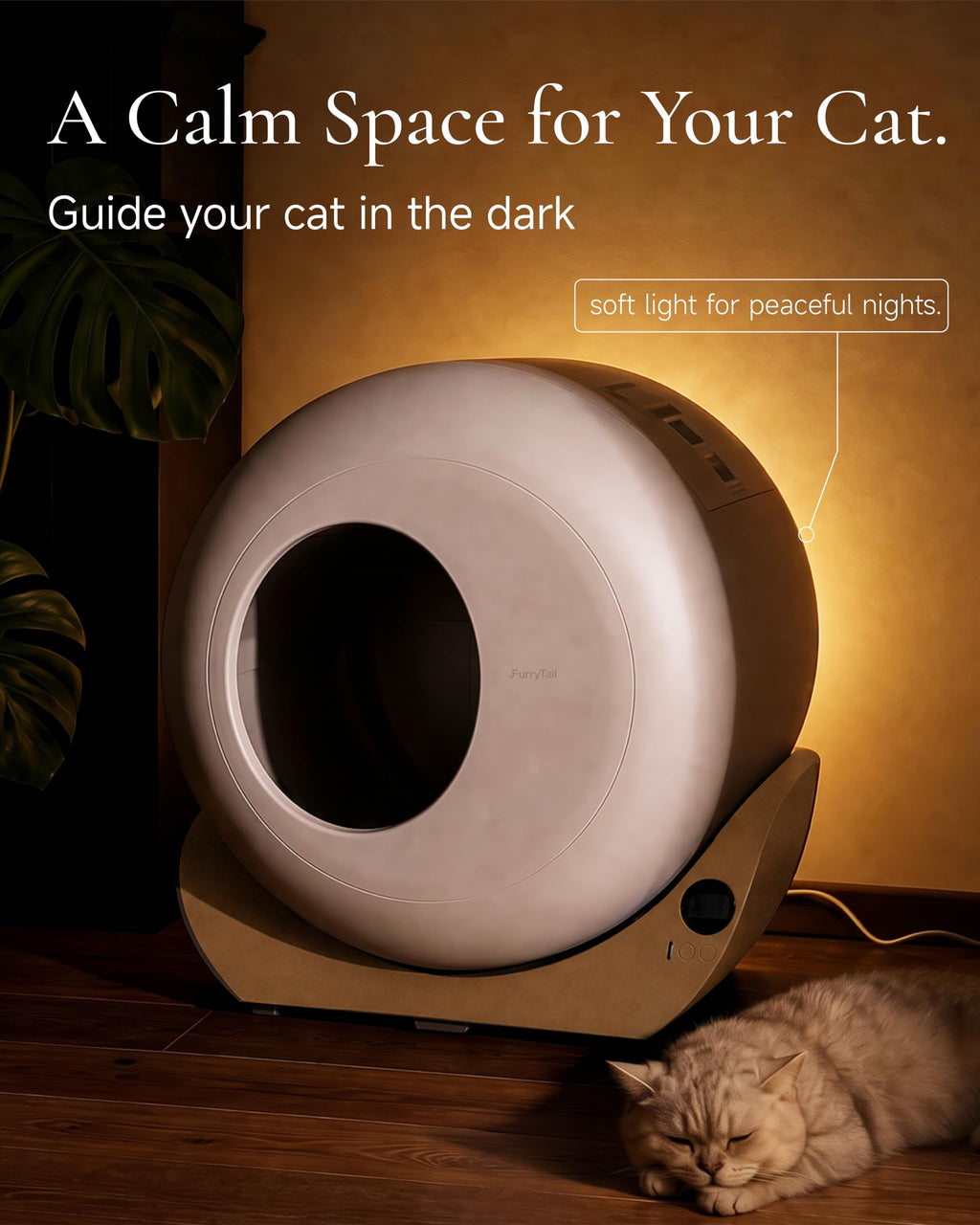 Automatic Self Cleaning Litter Box with Night Light Z808176