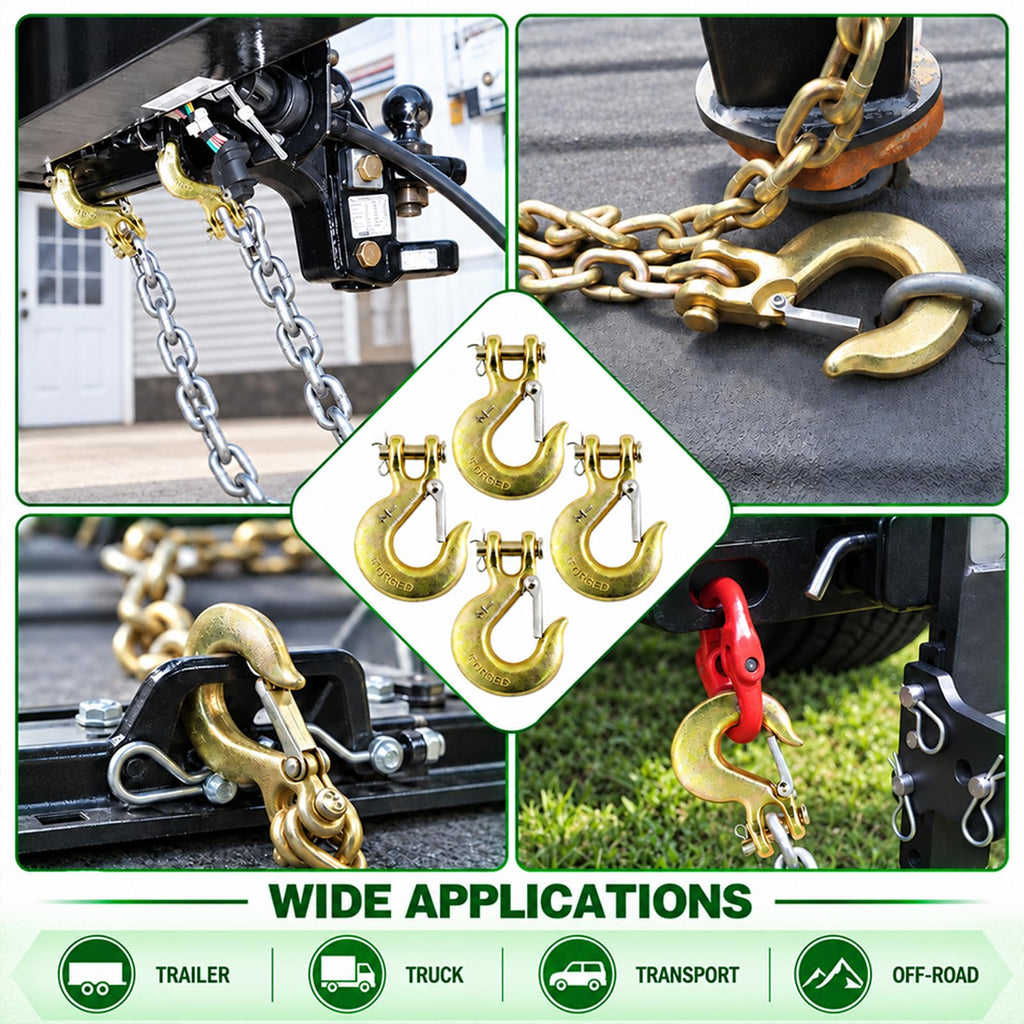 3/8" Chain Hooks, 2-Pack Heavy-Duty Clevis Slip Hook P35400