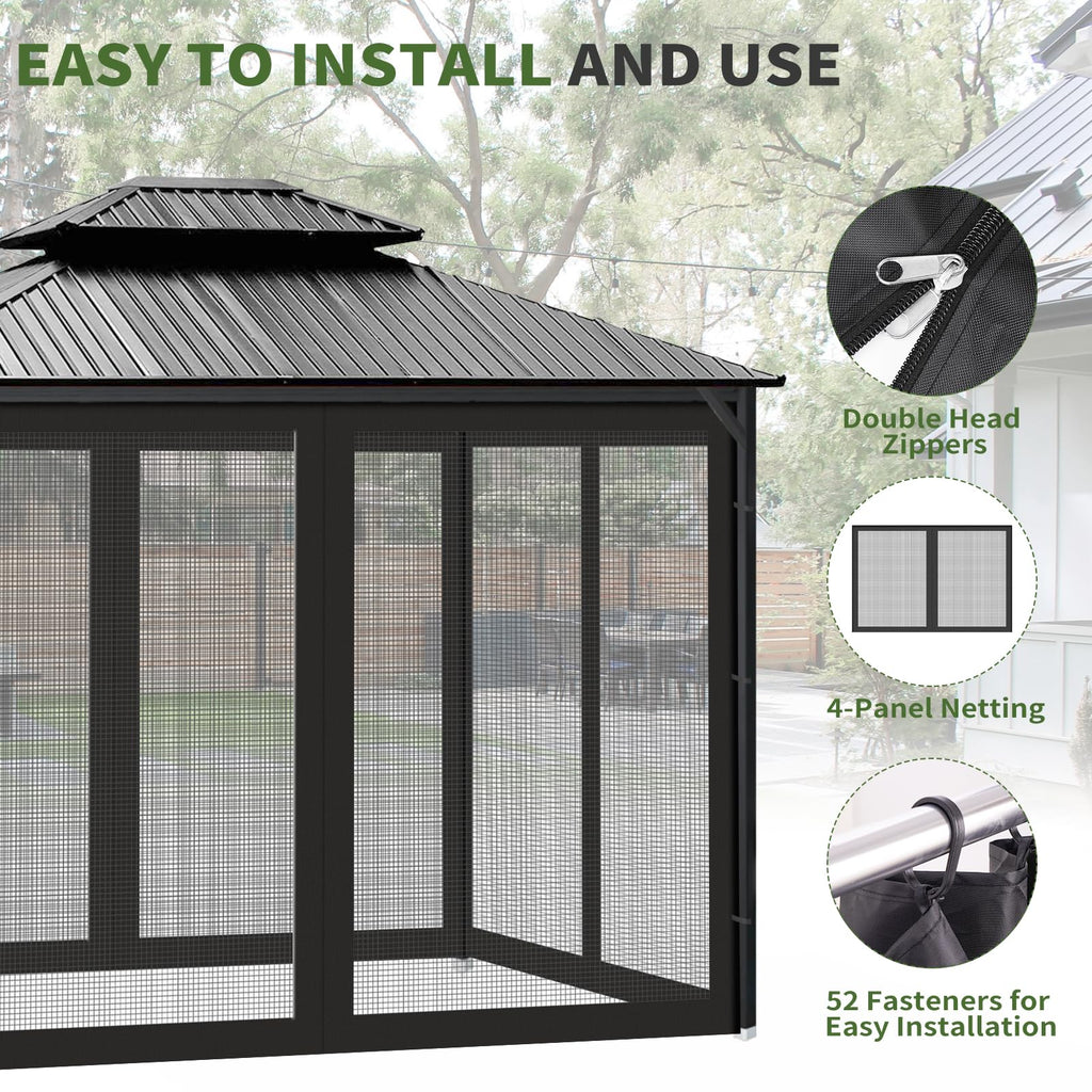 10' x 10' Pop Up Canopy Tent Replacement Mosquito Netting T6901